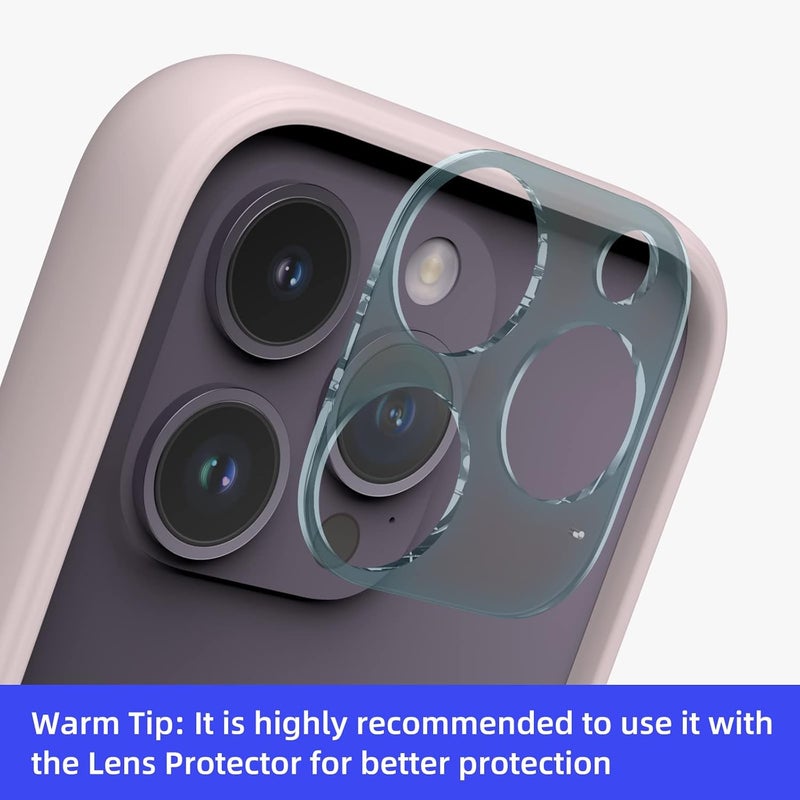 K TOMOTO Compatible with iPhone 14 Pro Bumper Case (6.1 Inch), Liquid Silicone Protective Frame [Shock Absorption, Raised Edge & Drop Protection], Silky and Soft Touch, Chalk Pink - Image 4